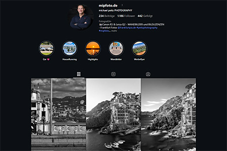 Instagram-Seite michael peitz PHOTOGRAPHY